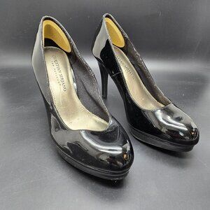 Christian Sirano Black Patent Leather Platform High Heel Pumps Size 5.5 JJ4153